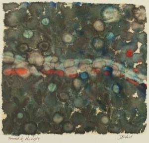 SOLD Formed by the Light. 11 x 14, acrylic on lokta paper